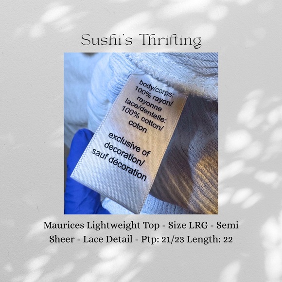 Maurices White Lace 3/4 Sleeve Blouse - Picture 4 of 6